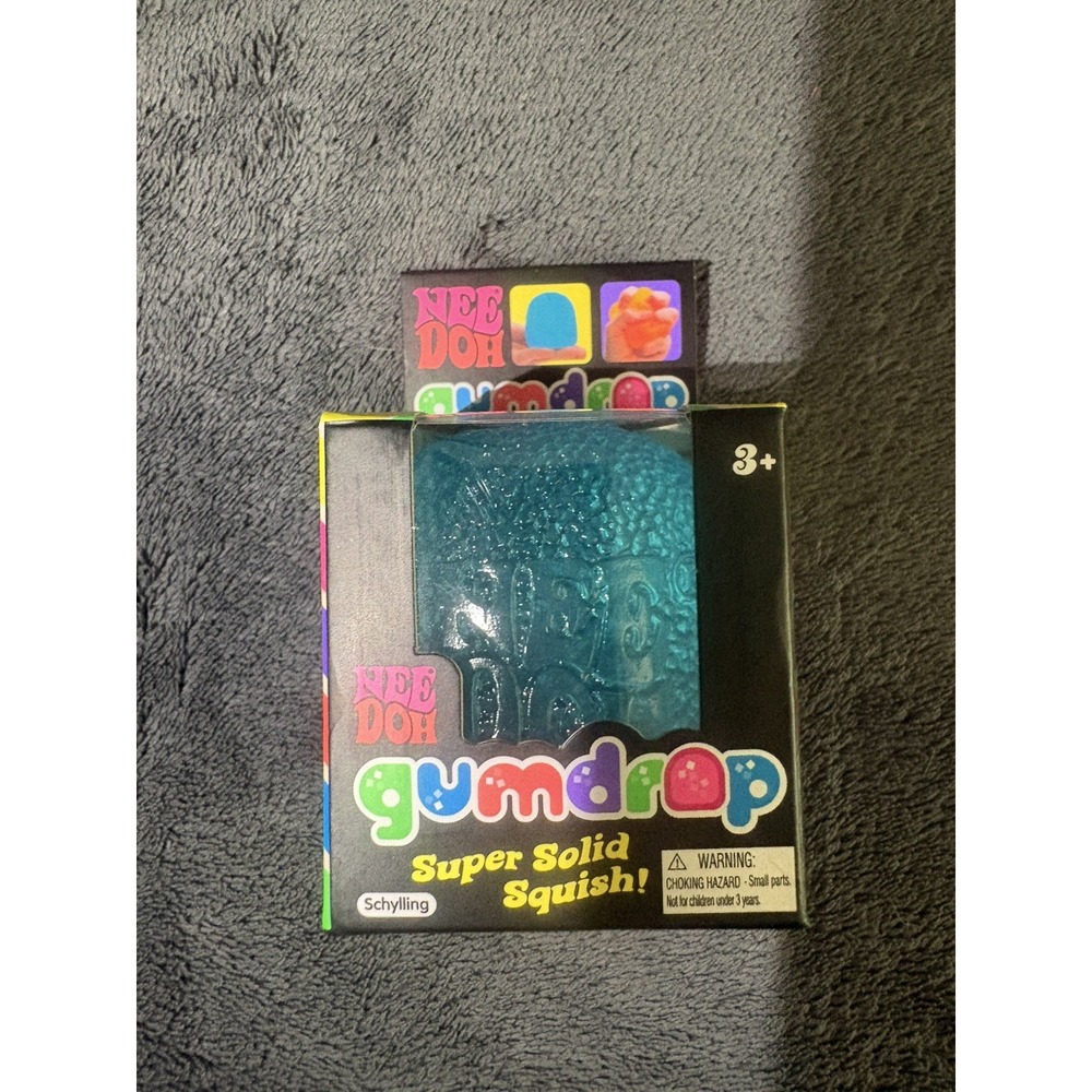 Nee Doh Gumdrop Super Solid Squish Tactile Squeeze Toy - BLUE - 3+ Years